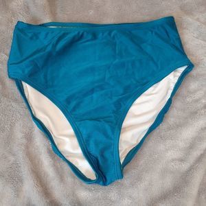 Gabifresh x Swimsuits For All Shiny Teal Bikini Swim Bottoms 10 NWT NEW